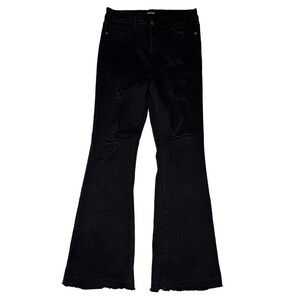 Silver Crush Stretch High-Rise Black Flare Jeans Women’s Size 30